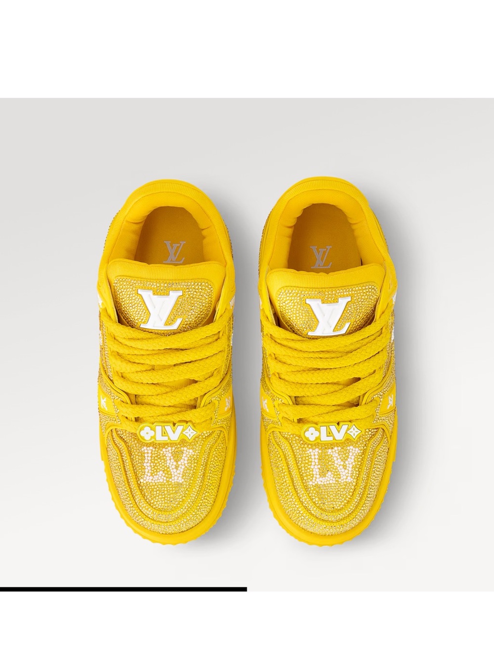 Louis Vuitton Yellow LV Logo Sneakers. Used only once